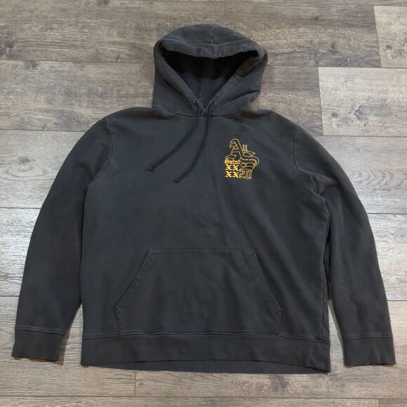AllSaints Other - AllSaints Gold Embroidery 20 XXXX Black Heavy Duty Hoodie - Men's Large